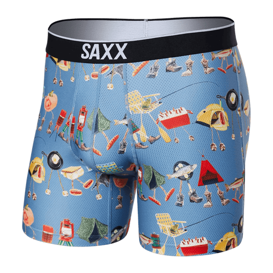 Take A Hike- Blue / MED Saxx Volt Boxer Brief - Men's SAXX