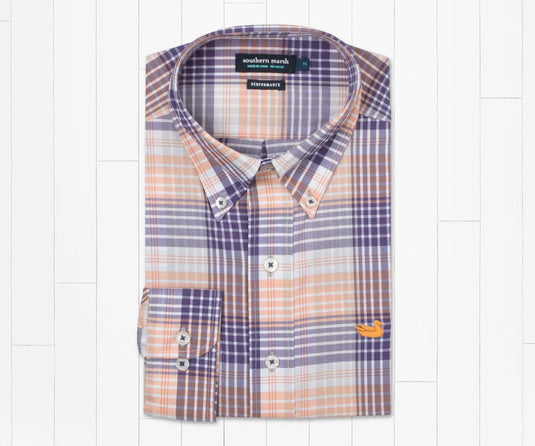 Purple & Yellow / SM Sm M Bayamon Perf Dress Shirt Southern Marsh