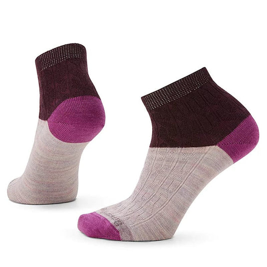 Bordeaux / MED Smartwool Everyday Cable Zero Cushion Ankle Socks - Women's SMARTWOOL CORP