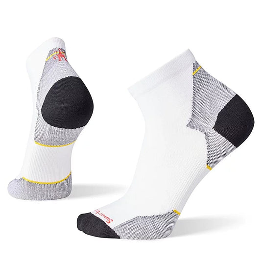 White / MED Smartwool Run Zero Cushion Ankle Socks - Men's SMARTWOOL CORP
