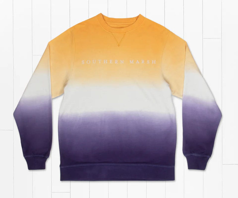 Load image into Gallery viewer, Purple &amp; Yellow / XS Southern Marsh Alumni Dip Dye Sweatshirt - Men&#39;s Southern Marsh
