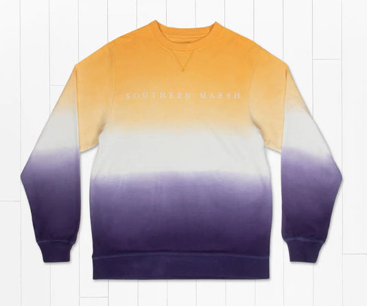 Purple & Yellow / XS Southern Marsh Alumni Dip Dye Sweatshirt - Men's Southern Marsh