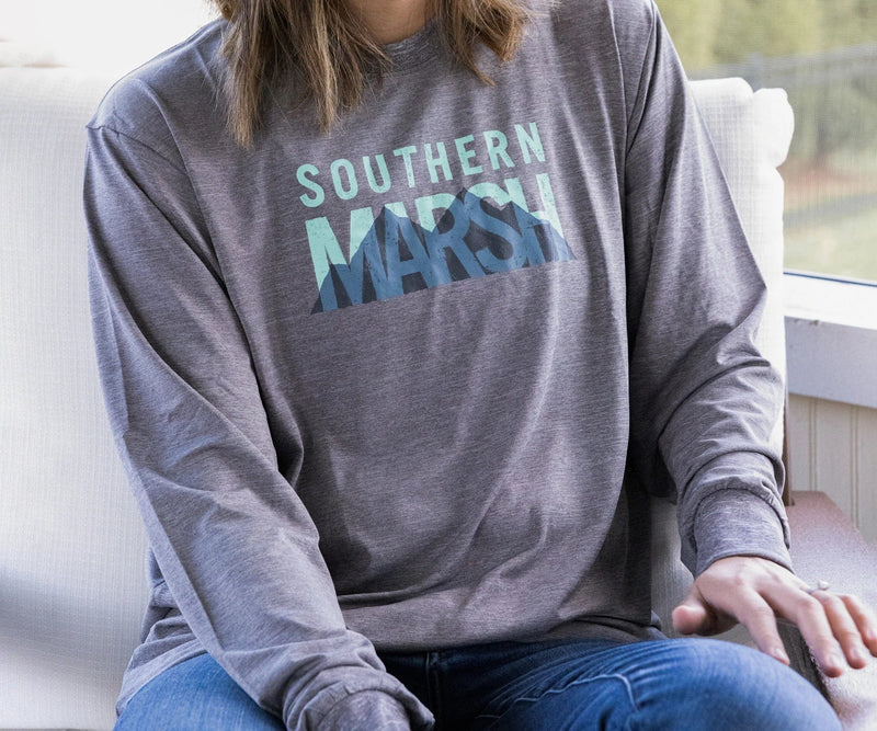 Load image into Gallery viewer, Southern Marsh Fieldtec Heathered Performance Tee - Marsh Mountains - Long Sleeve - Men&#39;s Southern Marsh
