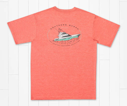Coral / SM Southern Marsh Fieldtec Heathered Shortsleeve Shirt - Men's Southern Marsh