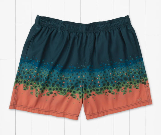 Teal and Peach / SM Southern Marsh Harbor Lined Trunk - Men's Southern Marsh