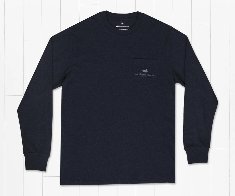 Load image into Gallery viewer, Washed Lunar Navy / SM Southern Marsh Long Sleeve Branding Color Bars Southern Marsh
