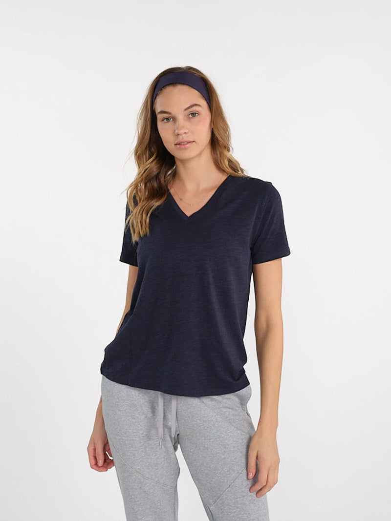 Load image into Gallery viewer, Classic Navy / SM Tasc All Day V-Neck Tee - Women&#39;s Tasc
