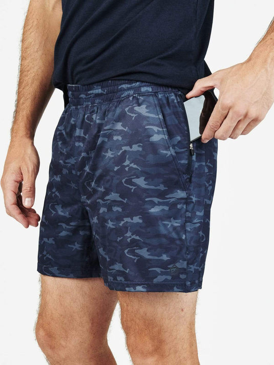Tasc Men's Recess 5" Tech Shorts in Navy Camo Tasc