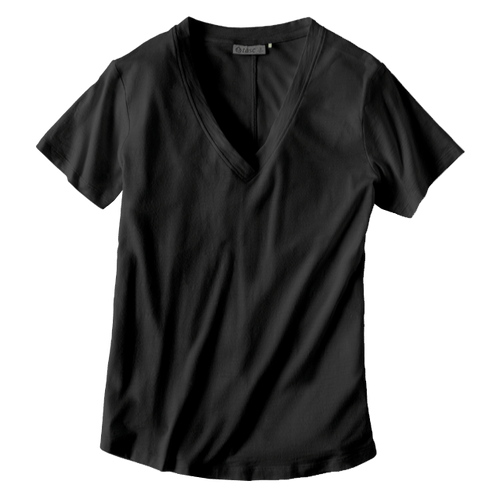 Black / SM Tasc Women's Easy V-Neck T-Shirt Tasc
