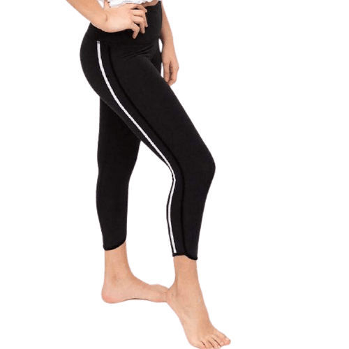 Black/White / SM Tasc Women's Velvet Stripe 7/8 Leggings Tasc