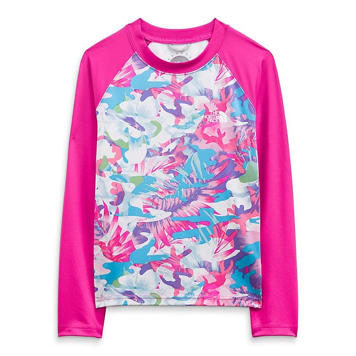 Load image into Gallery viewer, Linaria Pink Youth Tropical Camo Print / Youth XXS The North Face Amphibious L/S Sun Tee - Kid&#39;s The North Face
