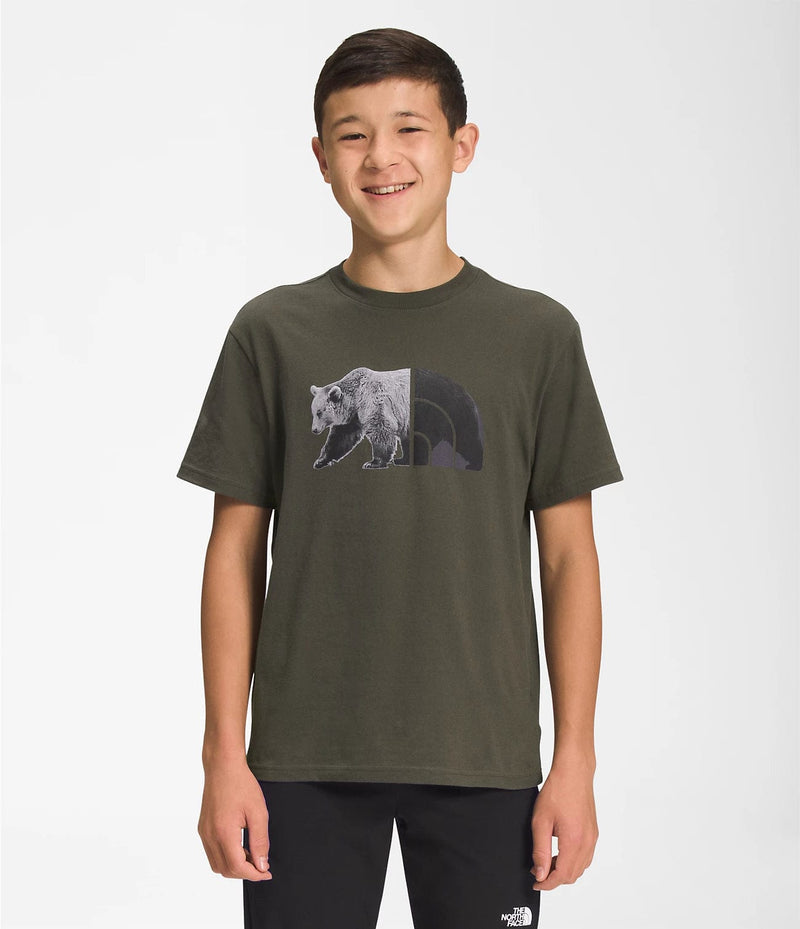 Load image into Gallery viewer, New Taupe Green &amp; The North Face Black / Youth XS The North Face Shortsleeve Graphic Tee - Boys&#39; The North Face
