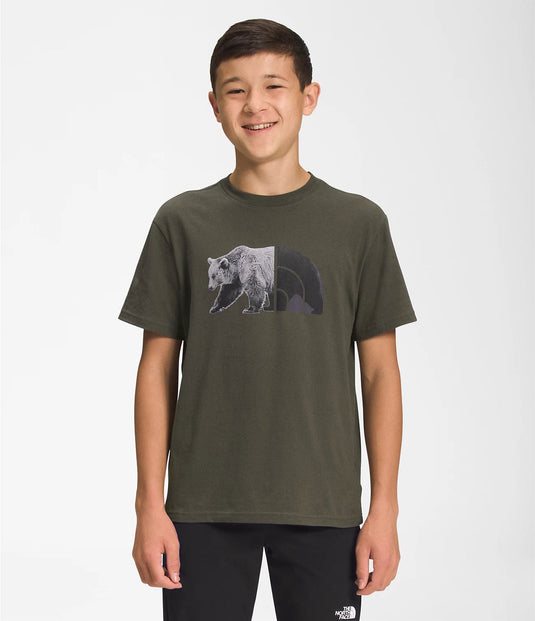 New Taupe Green & The North Face Black / Youth XS The North Face Shortsleeve Graphic Tee - Boys' The North Face
