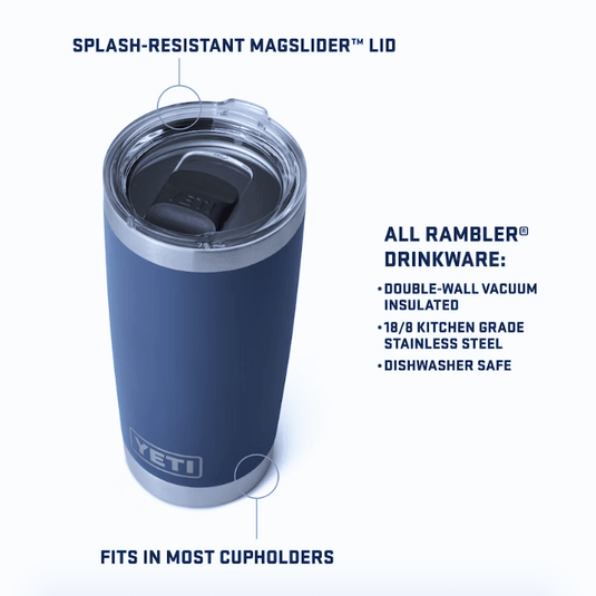 YETI Rambler 26 oz Stackable Cup, Vacuum Insulated, Stainless Steel with No  Lid, Navy