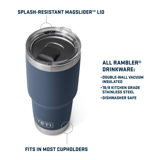 Stainless Steel / 30 OZ Yeti Rambler® 30 oz Tumbler with MagSlider™ Lid Yeti Coolers