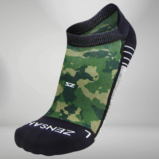 Army Green / MED Zensah Men's Camo No Show Socks Zensah