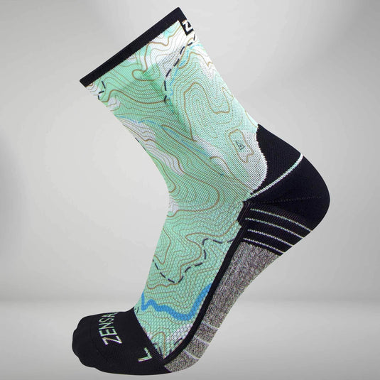 Zensah Men's Topography Mini Crew Socks Zensah