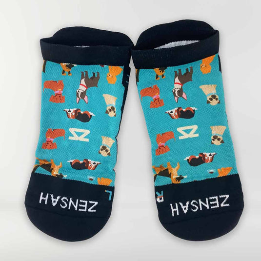 Teal / SM Zensah Women's French Bulldog No Show Socks Zensah